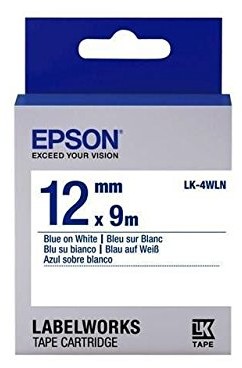 Epson Tape  lk4wln Std Blue/WHT 12/ C53S654022