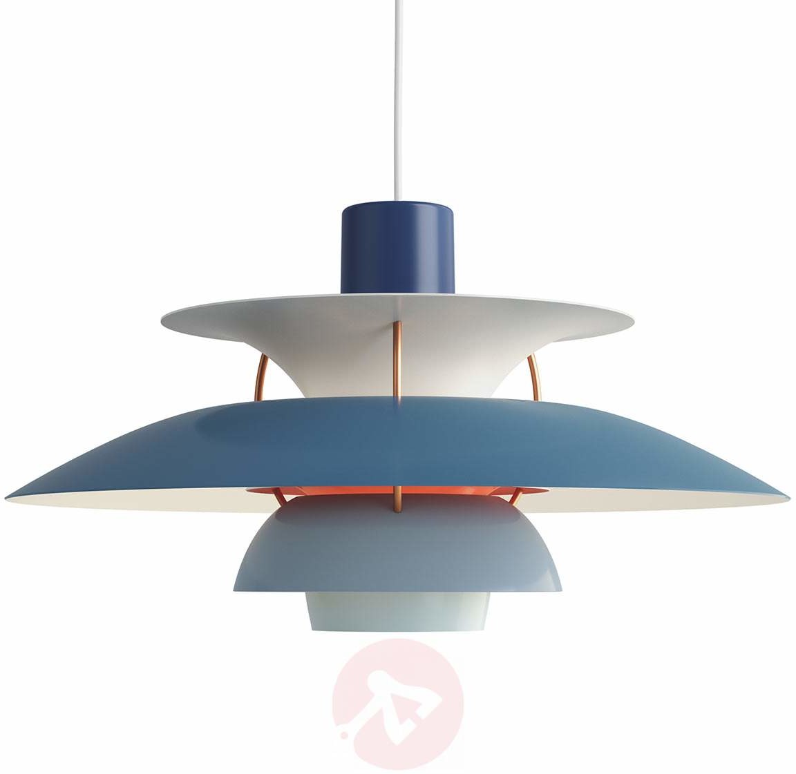 Louis Poulsen PH 5, lampa wisząca, niebieska