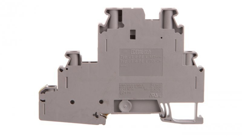Phoenix Contact Złączka szynowa ochronna 3-piętrowa 4mm2 szara UT 4-PE/L/TG 3214365 /50szt./ 3214365