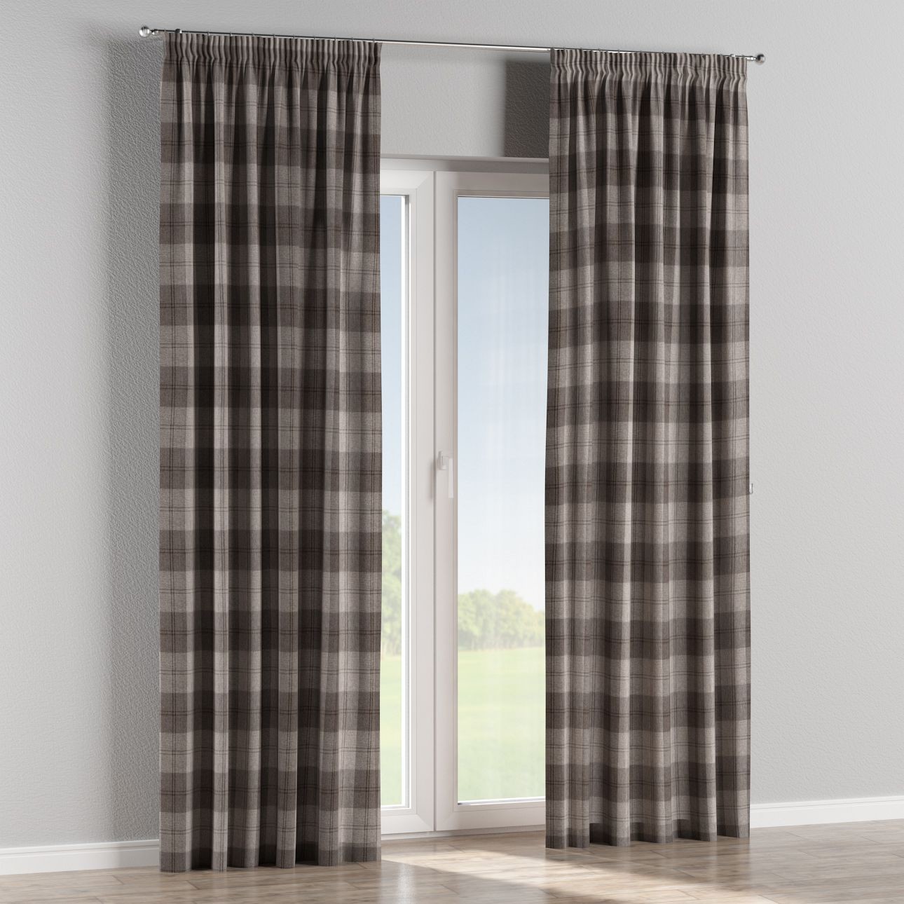 Dekoria Zasłona na taśmie marszczącej 1 szt. grafit 1szt 130x260 cm Edinburgh 300-115-77