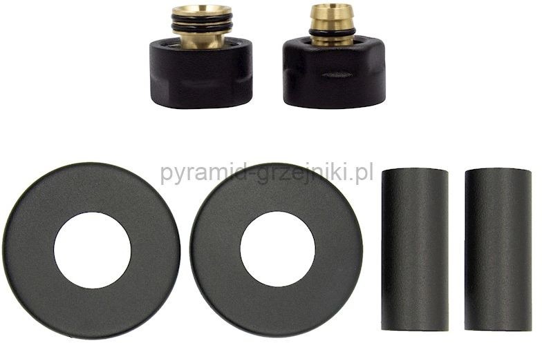 Vario Term Zestaw maskujący rozety + tuleje + złączki CU/PEX - czarny str. PEX - instalacja alu-pex ZMR1P16xM2214