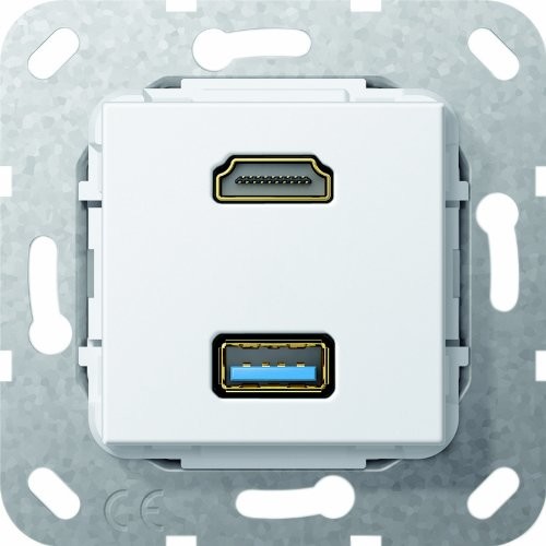 Gira 567903 przewód HDMI USB 3.0 A pejczem zastosowania, czysta biel