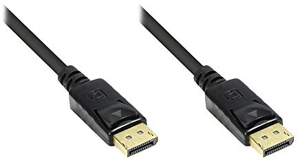Good Connections 4810  050 G kabel połączeniowy DisplayPort 1.2 wtyczka (//Ultra HD 4 K2K/Full HD) i pozłacana skupiającego ochronny blokadę, 3-krotnie ekranowany, przewody miedziane (OFC), 5 m Czarny 4810-050G