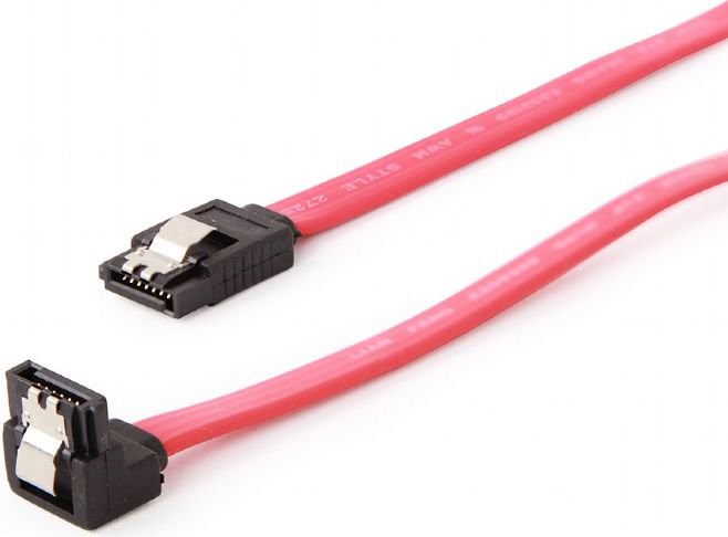 Gembird SATA III kątowy 0.3m czerwony CC-SATAM-DATA90-0.3M