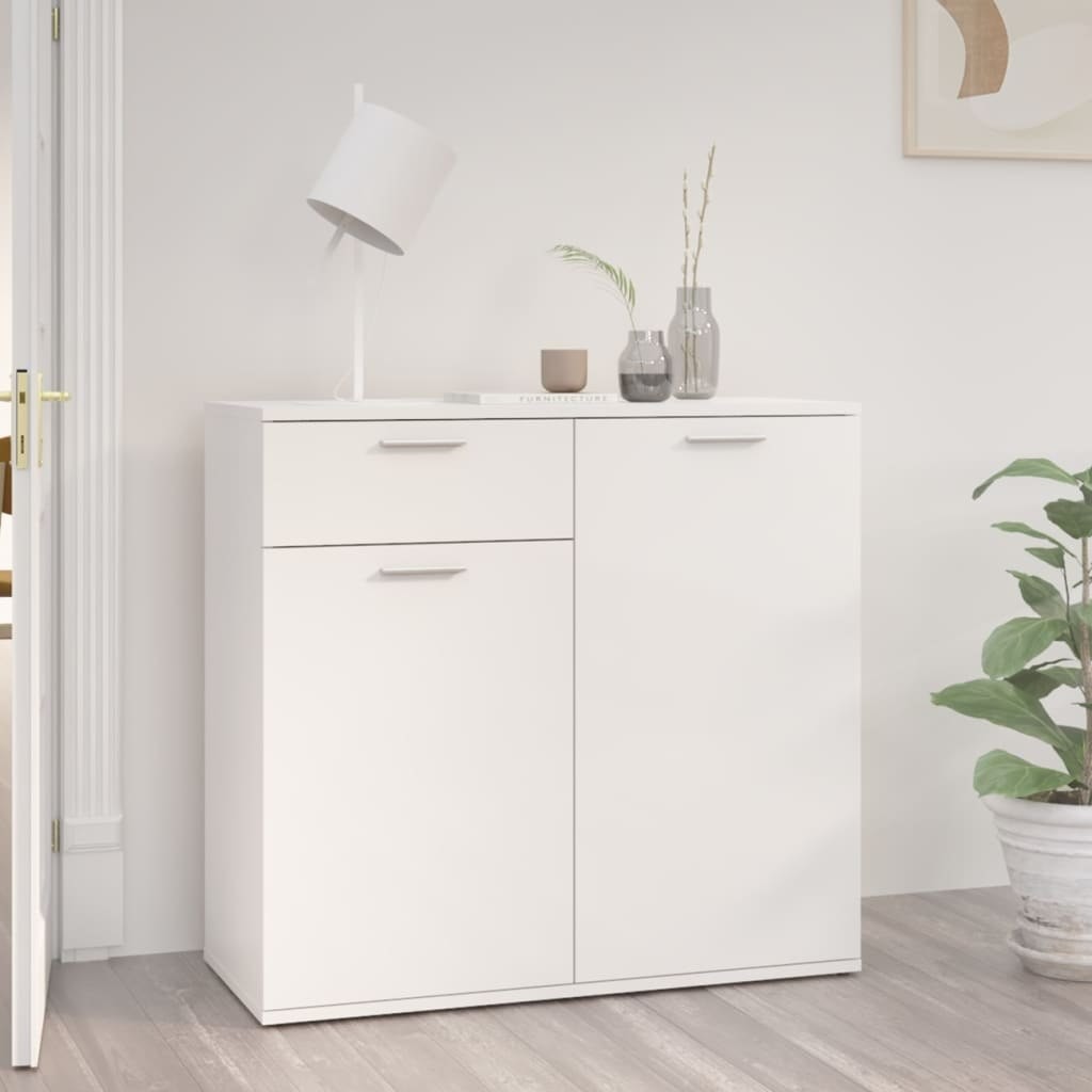 vidaXL Lumarko Szafka na wysoki połysk, biała, 80x36x75 cm, płyta wiórowa 805776