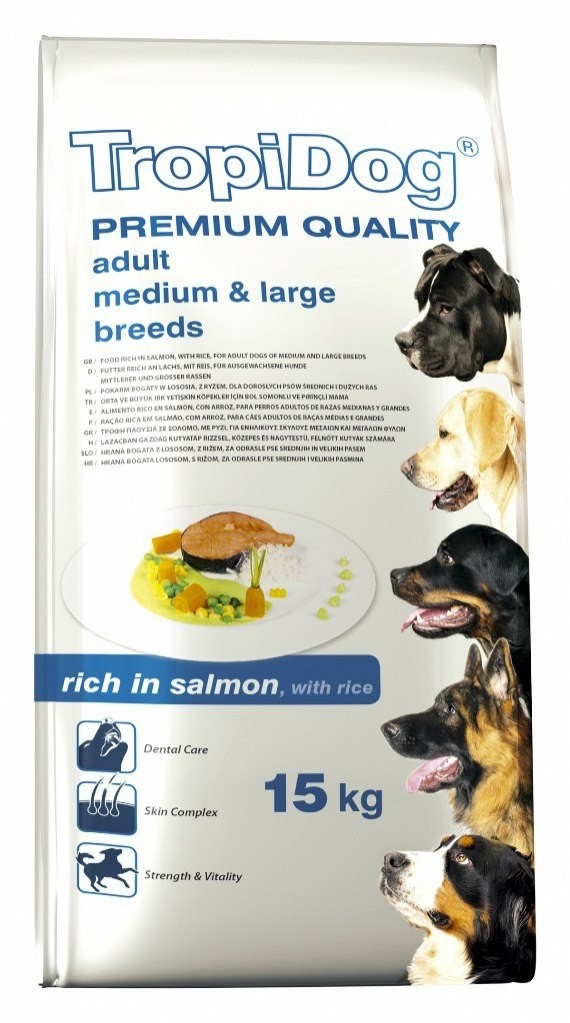 Zdjęcia - Karm dla psów Tropidog Premium Adult Medium & Large Breeds - Salmon & Rice 12kg 