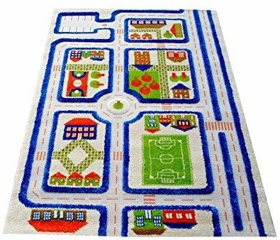 IVI Little Helper 121 md033ma10153 hipoalergiczny skutkami alergogennymi grubszy 3d dywan dla dzieci do zabawy, 100 x 150 cm, niebieski 121MD033MA10153