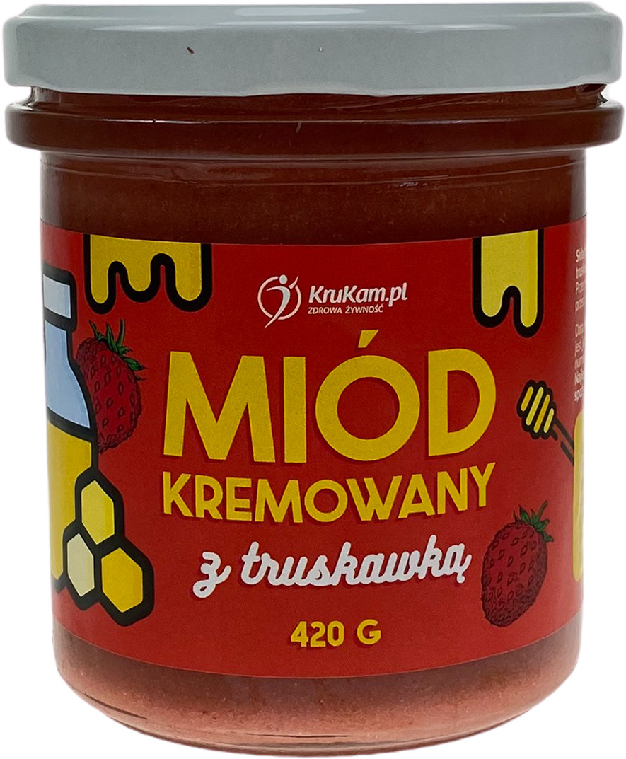 KruKam Miód kremowany z truskawką 420g