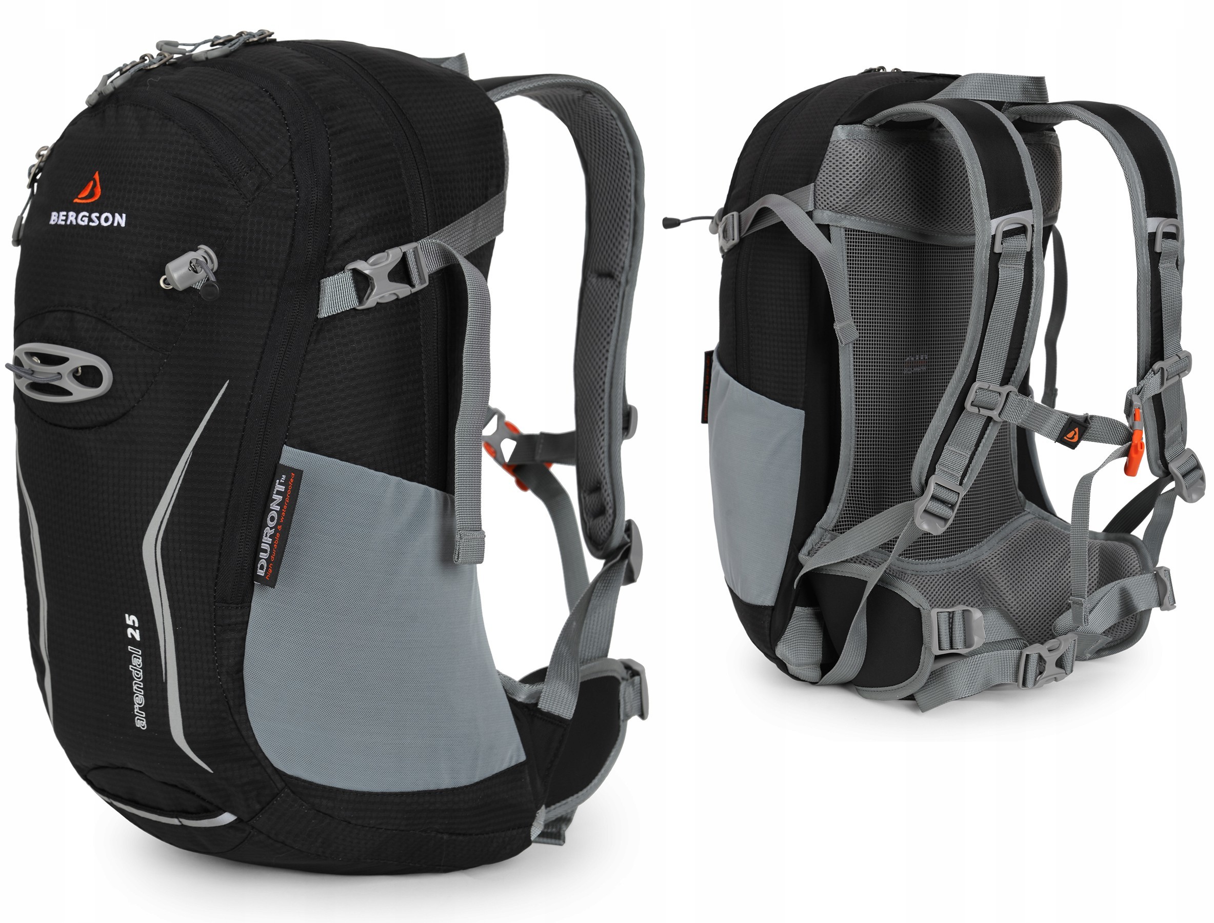 Zdjęcia - Plecak Bergson  turystyczny  Arendal 25 l black/grey | WYSYŁKA W 24H | 30 DN 