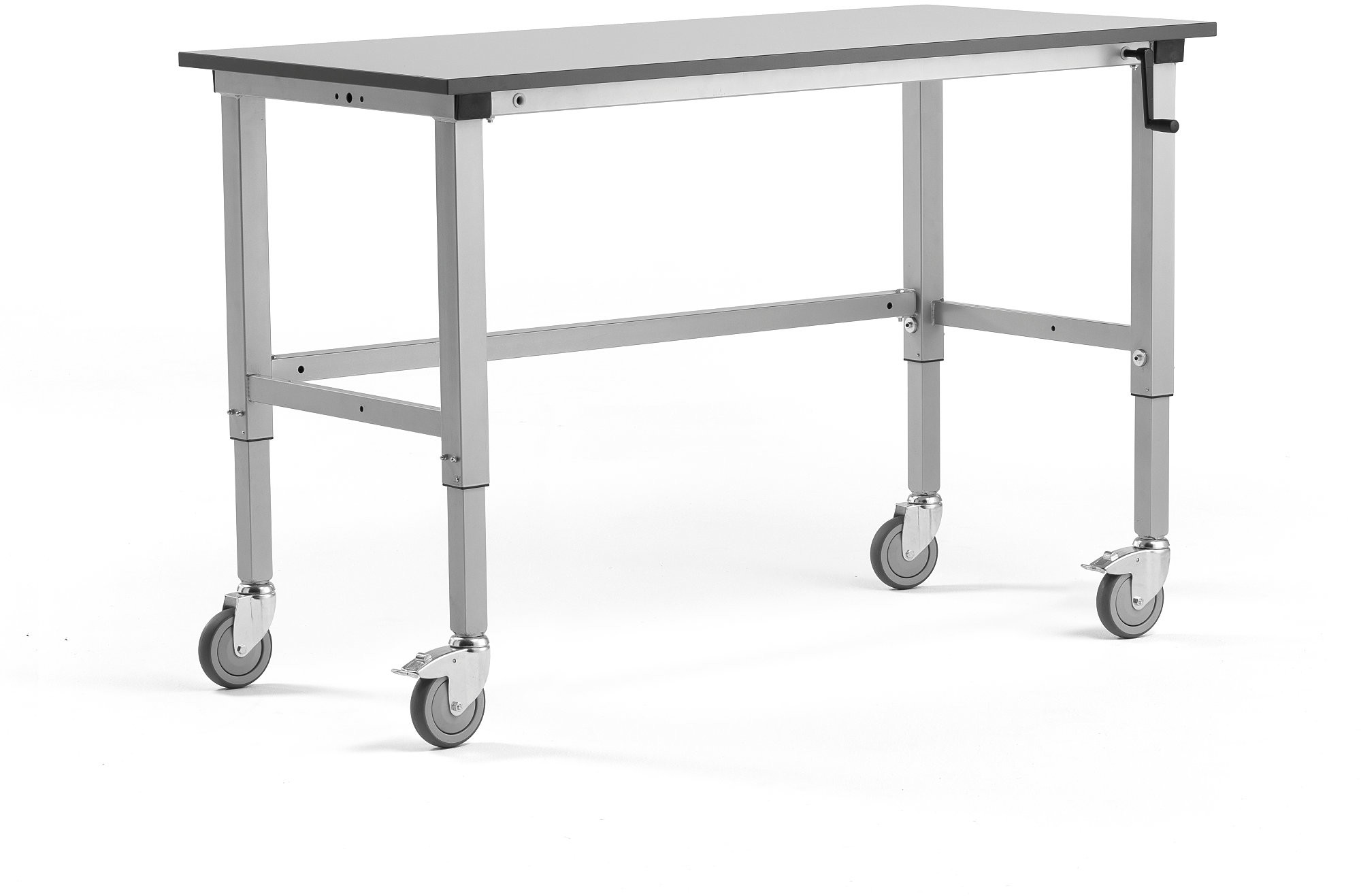 AJ Produkty Regulowany ręcznie stół roboczy Motion, 150 kg, 1500x600 mm, szary
