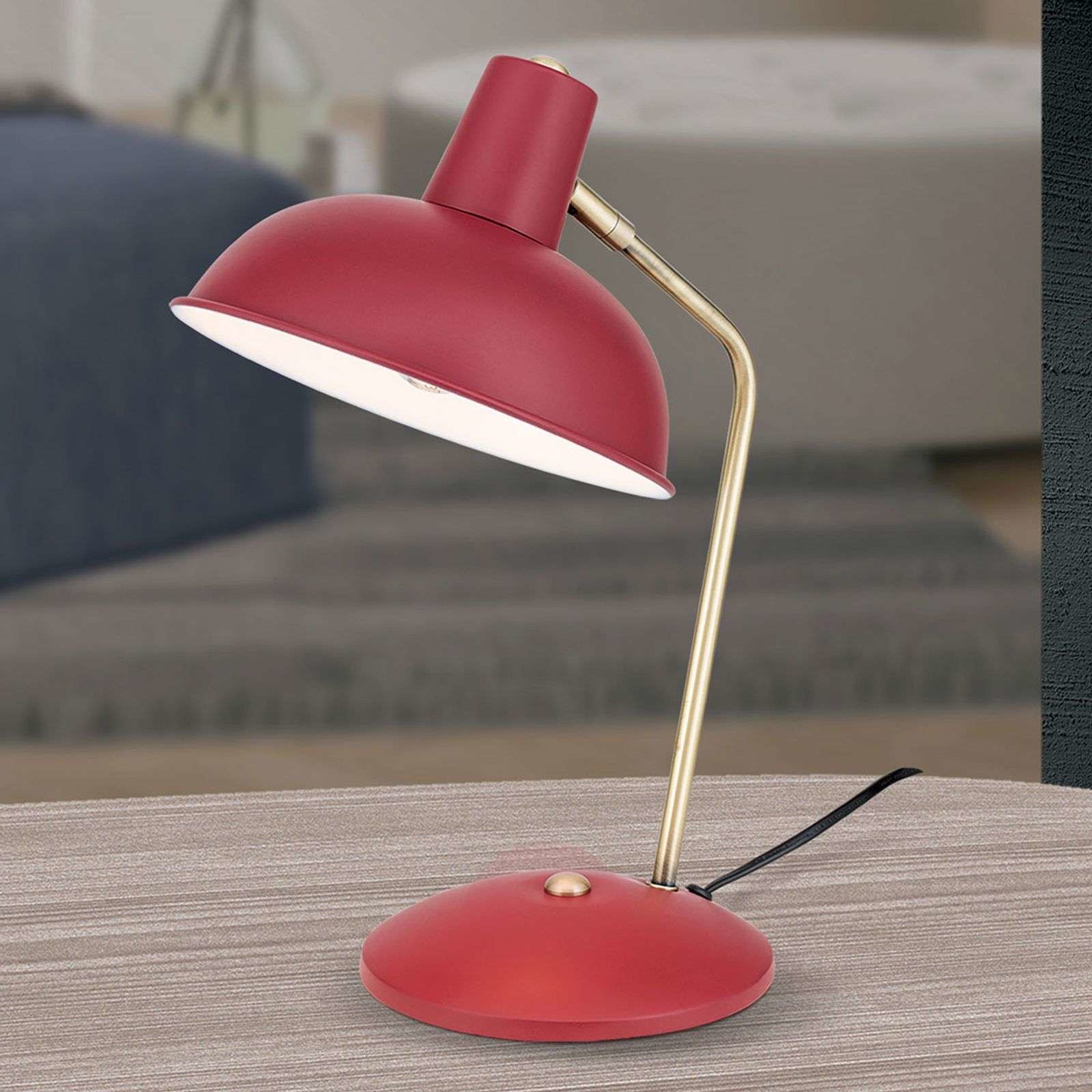 Orion Klasyczny wygląd lampa stołowa Fedra czerwona
