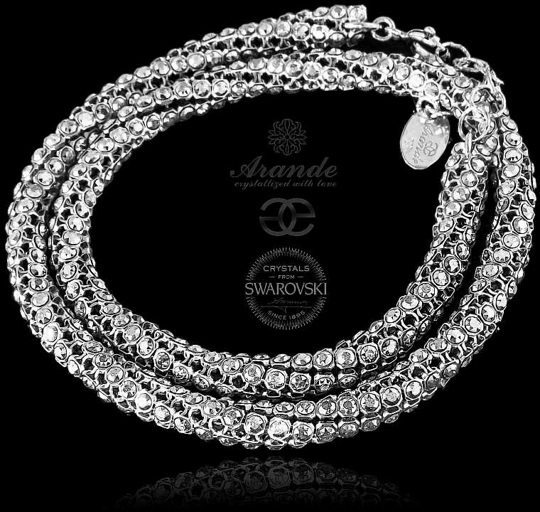 Swarovski Arande NOWOŚĆ BRANSOLETKA NASZYJNIK CRYSTALLIZED CRYSTAL SREBRO 702045