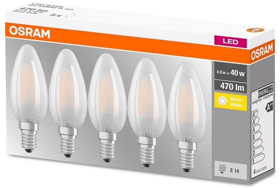 Osram ZESTAW 5x LED Żarówka VINTAGE E14/4W/230V 2700K -
