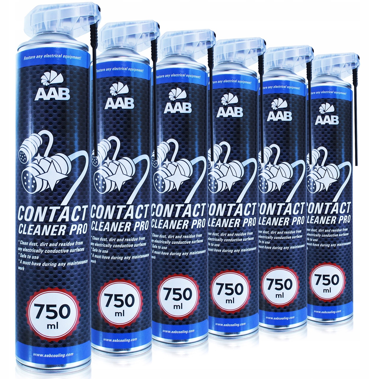 6x Aab Contact Cleaner PRO750ml Spray Czyści Styki