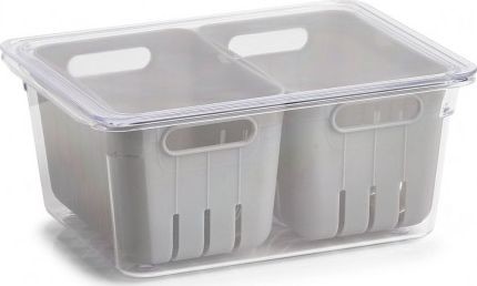Zeller Pudełko do lodówki plastik szara 22,5x17,5x10 cm 14738