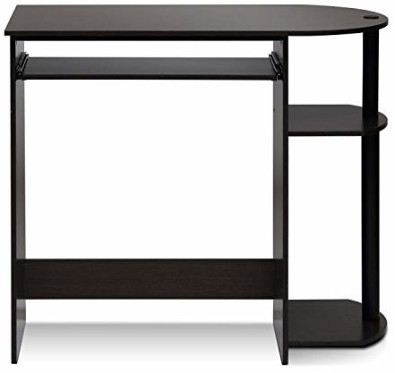 Furinno stolik pod komputer/biurko, ciemnobrązowy/czarny, 40.01 x 40.01 x 73.03 cm