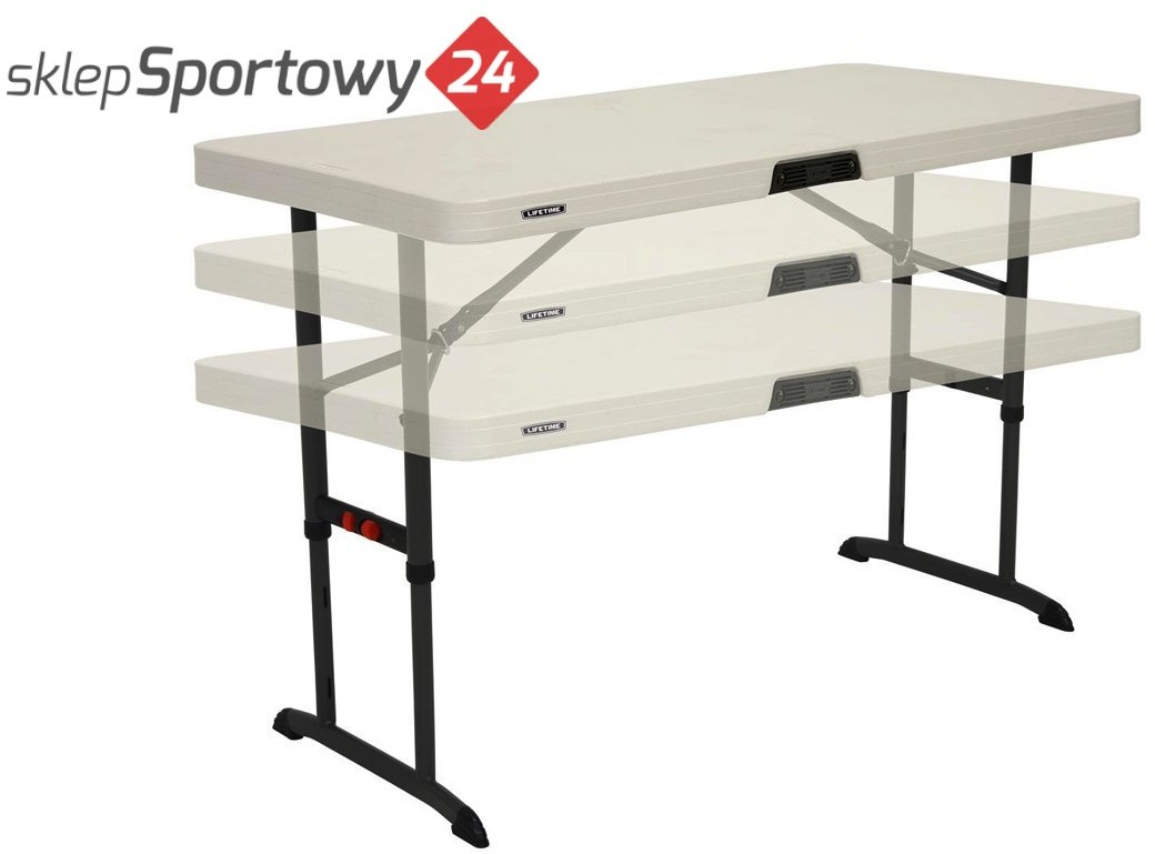 LifeTime STÓŁ SKŁADANY Z REGULACJA WYSOKOŚCI 122CM