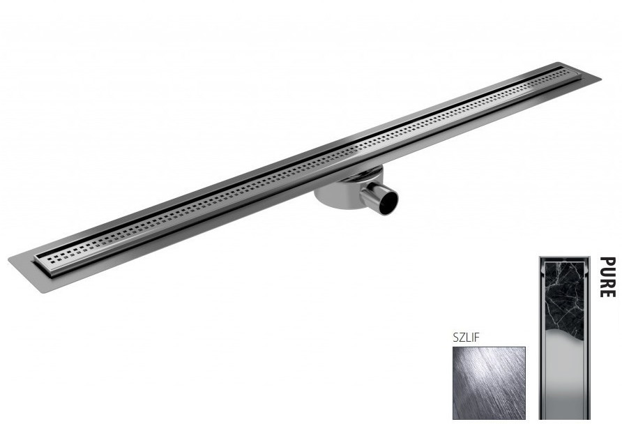 Wiper New Elite Slim Pure Zestaw Odpływ liniowy 120 cm szlif 100.3402.02.120