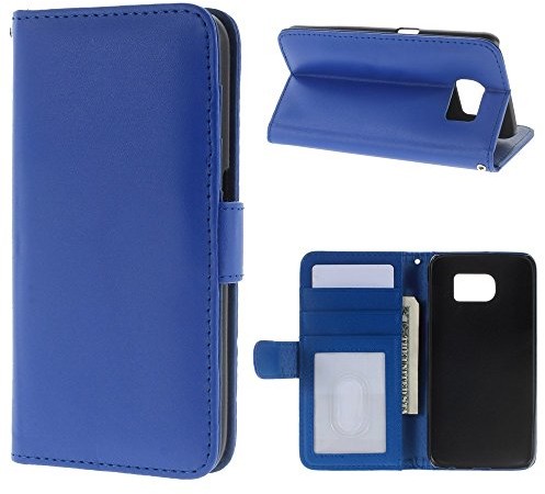 LD Case A000143 wytrzymałe, grube etui/etui ochronne do Samsung Galaxy S6 G920 z przegródkami na karty, niebieskie A000143