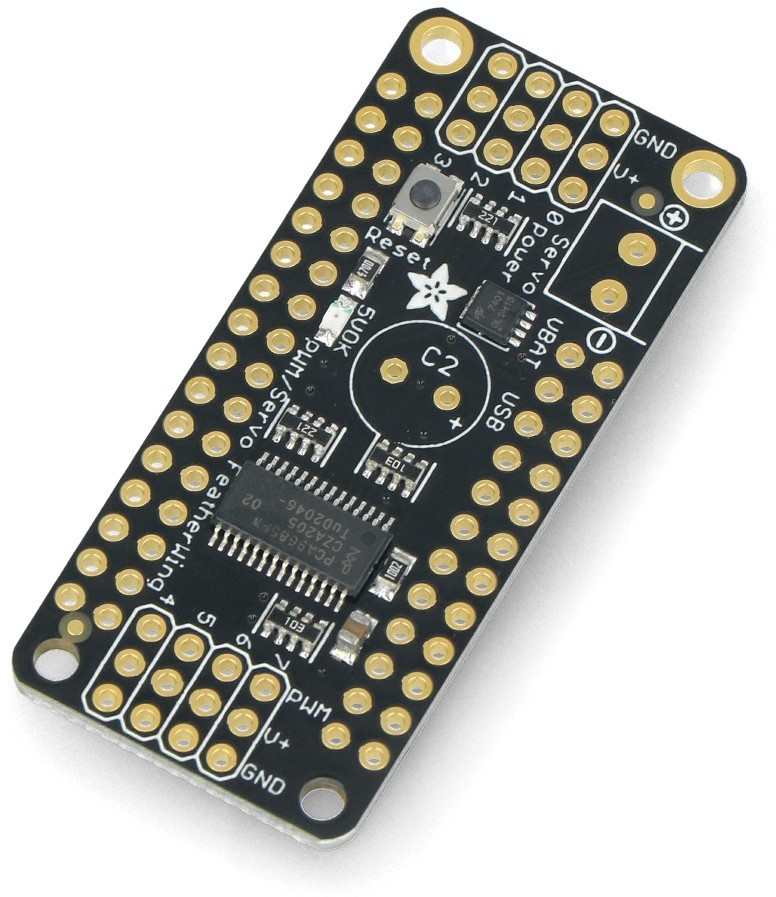 Adafruit Sterownik silników PWM i serwomechanizmów - I2C 8-kanałowy - PCA9685 - nakładka do Feather - Adafruit 2928 ADA-19257