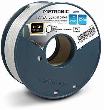 Metronic 438257 - kabel koncentryczny (25 m, biały, 0,8 GHz, 17 dB, aluminium, 6,8 mm) 438257