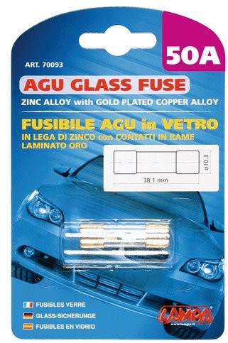 Lampa AGU bezpiecznik szklany 50 AMP 70093
