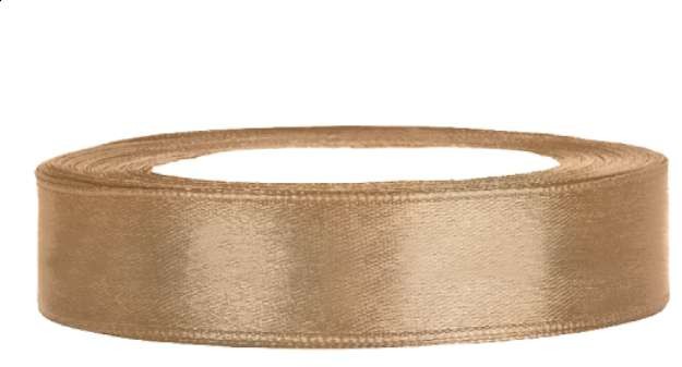 PartyDeco Tasiemka satynowa, złota jasna, 12 mm / 25 m TS12-019J