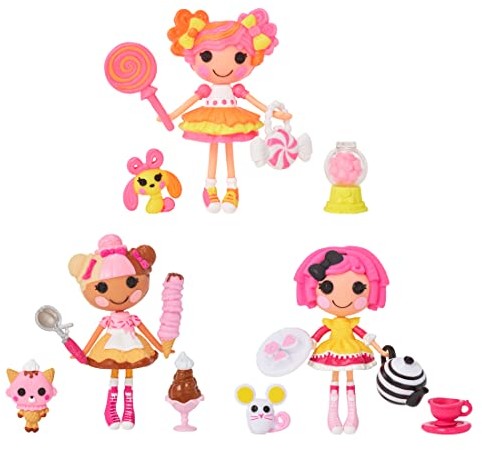 MGA Entertainment Sweets Fair Mini Laleczki zestaw - Trzy lalki 7,6 cm ze zwierzętami - Zawiera akcesoria i zestaw wielokrotnego użytku - Pobudza kreatywność i wyobraźnię - Prezent dla dzieci w wieku 3+ 580706