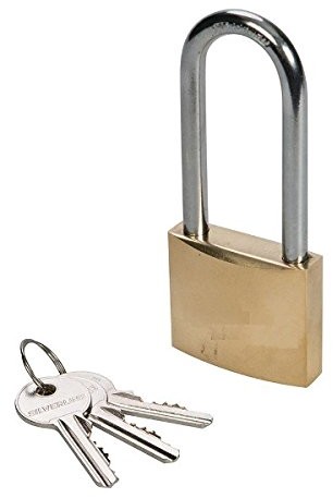 Bulk Hardware bh03423 40 MM leichtlast-mosiężna kłódka z długim szekla, biały