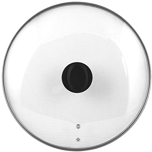 Home pokrywka z obramowaniem ze stali nierdzewnej, tworzywo sztuczne/szkło, przezroczysty/czarna, 38 cm 8003512487217