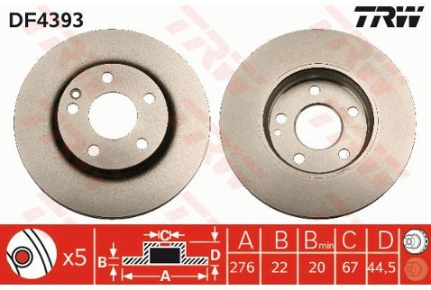 TRW Tarcza hamulcowa DF4393