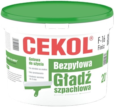 Cekol Gładź szpachlowa gotowa bezpyłowa F-16 20 kg