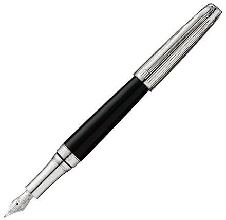 Leman fountain Pen Caran d Ache  bicolor, czarna/posrebrzany/rodowane sprężyny f 4799-279