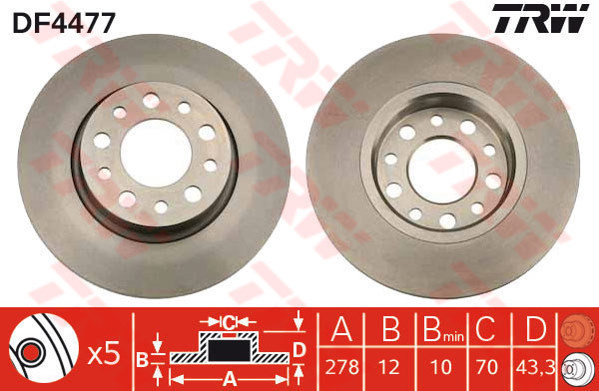 TRW Tarcza hamulcowa DF4477