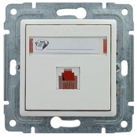 KOS Elektro System Vena biały gniazdo telefoniczne kos_510463