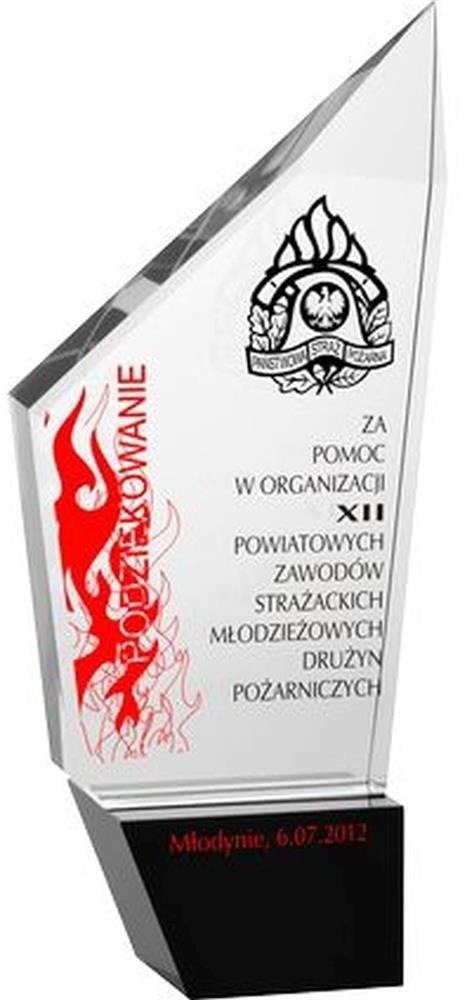 UPOMINKARNIA Trofeum Szklane Grawerowane + Wypełnienie Farbą victoriasport-M73C/GR/F-0