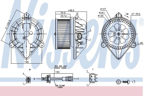 NISSENS Wentylator wnętrza NISSENS 87183