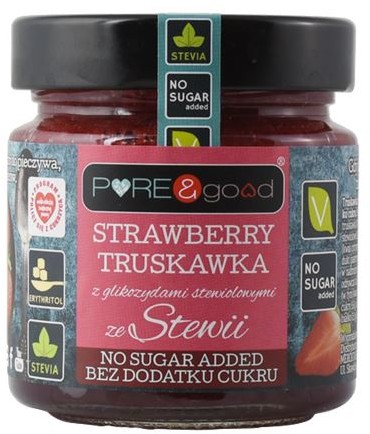 MERCATARE Truskawka ze Stewią bez Cukru, Pure&Good, 200g