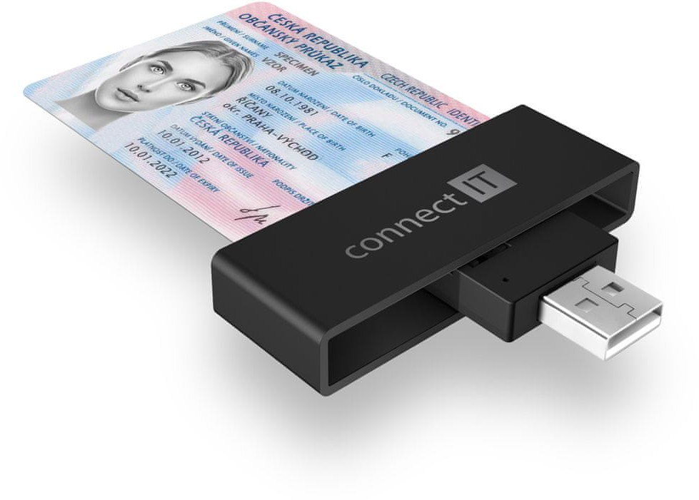 Connect IT czytnik kart z chipem USB CFF 3000 BK czarny