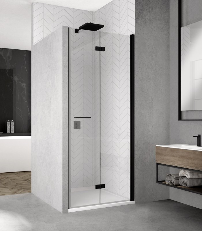 Ronal Sanswiss Solino Black SOLF1 D Drzwi 70x200 cm prawe czarny mat przezroczyste Aquaperle SOLF1D07000607