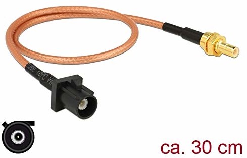 Delock 89676 50M FAKRA A SMB, Droit, Droit, RG-316, 0,3 m, czarny/brązowy, kabel koncentryczny - kabel koncentryczny - kabel koncentryczny (FAKRA A, SMB, Droit, RG-316, 0,3 m) 89676