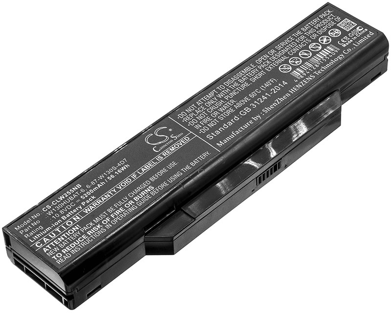 Cameron Sino Clevo W130EV 6-87-W130S-4D7 5200mAh 56.16Wh Li-Ion 10.8V CS-CLW255NB