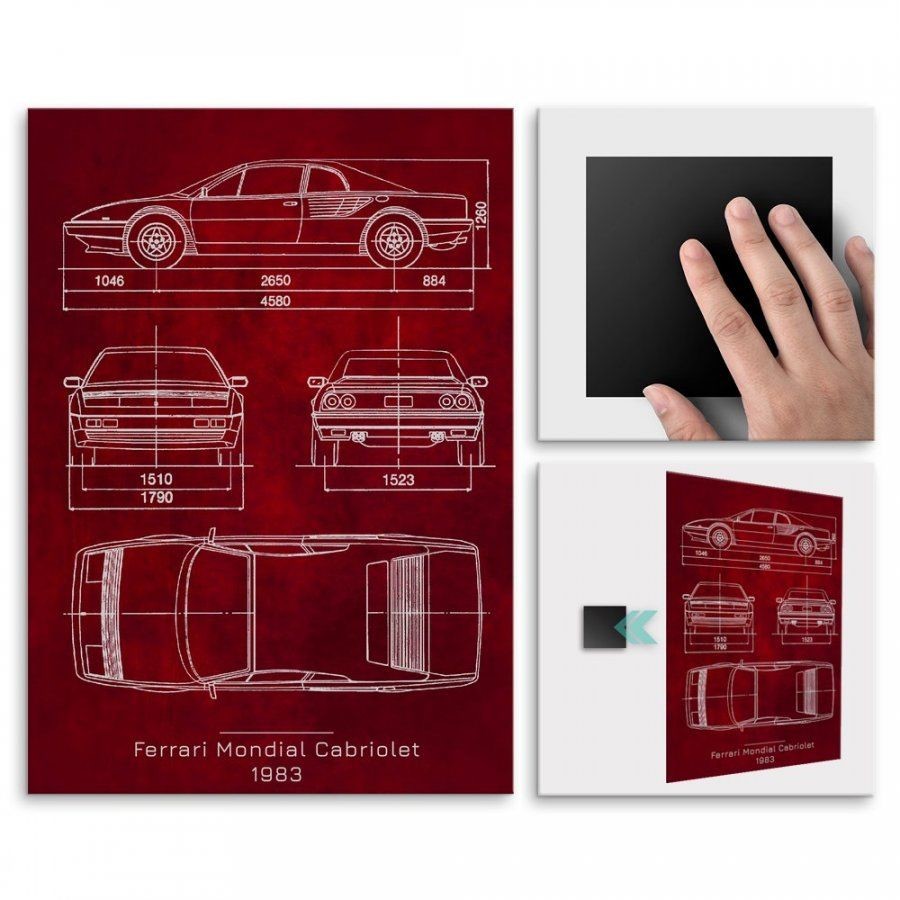 Pix4home Plakat metalowy Ferrari Mondial Cabriolet Projekt Scarlet L POS-L-03017