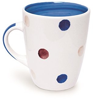 Excelsa punktach Mug 300 ML, ceramika, czerwony/zielony/niebieski, 9 x 9 x 11 cm 47838