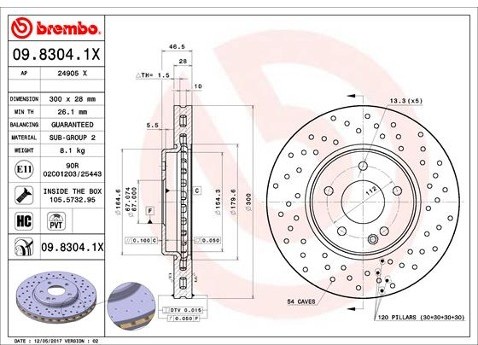 BREMBO Tarcza hamulcowa 09.8304.1X