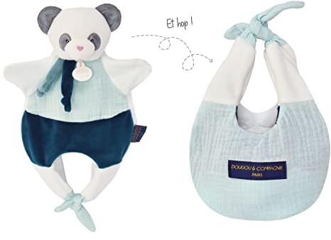 DOUDOU AMUSETTE Pandy - Torba na puchową - Zielona - 30 cm DC3824