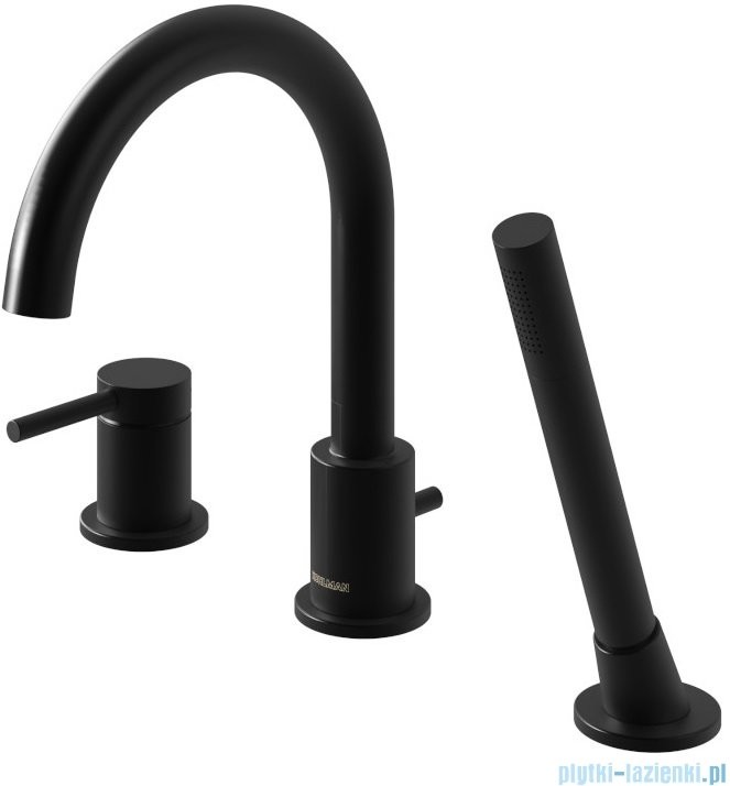 KOHLMAN Axel Black bateria wannowa 3-otworowa z obrotową wylewką czarny mat QB241AB |