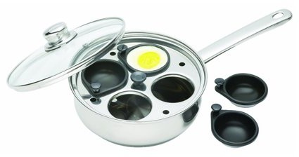 Kitchen Craft ClearView poch wszystkich patelni na 4 jajek, ze stali nierdzewnej 20,5 cm KCCVPOACH