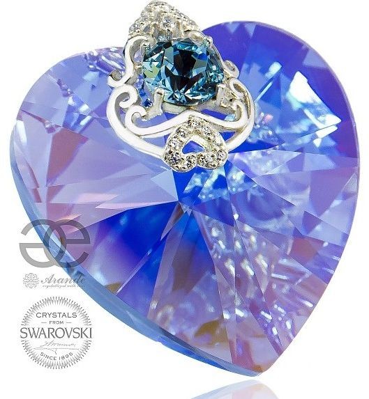 Swarovski Arande SPECIAL Wisiorek SAPPHIRE HEART AURE SREBRO 5095509553
