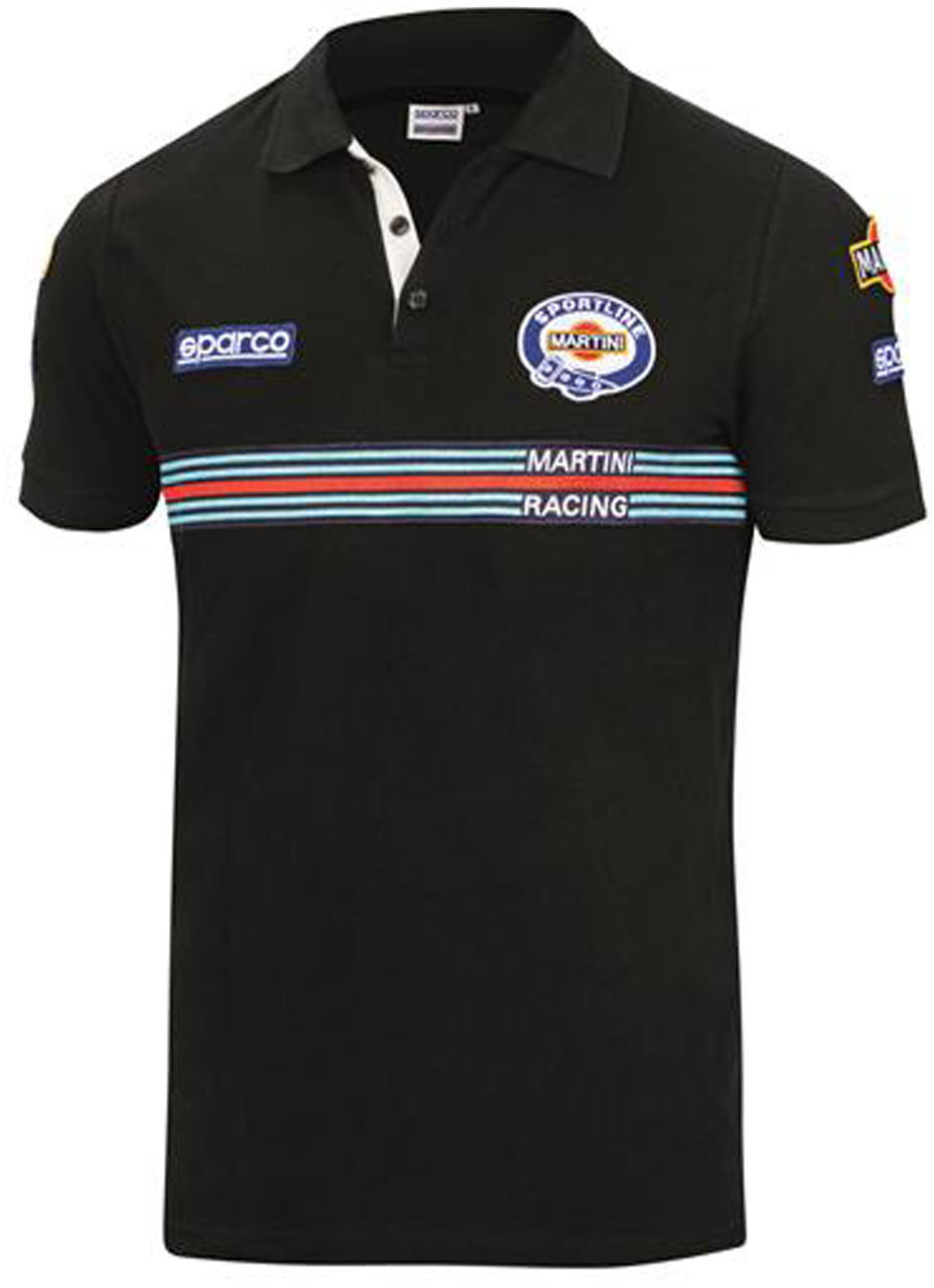 Sparco Koszulka polo męska Martini Stripe black 01275MRNR1S